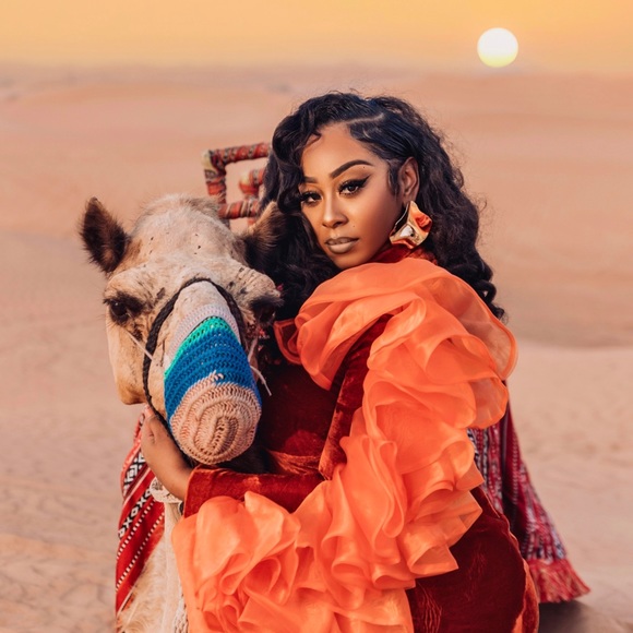 Custom Ruffled/Velvet Orange Dress - Picture 3 of 4